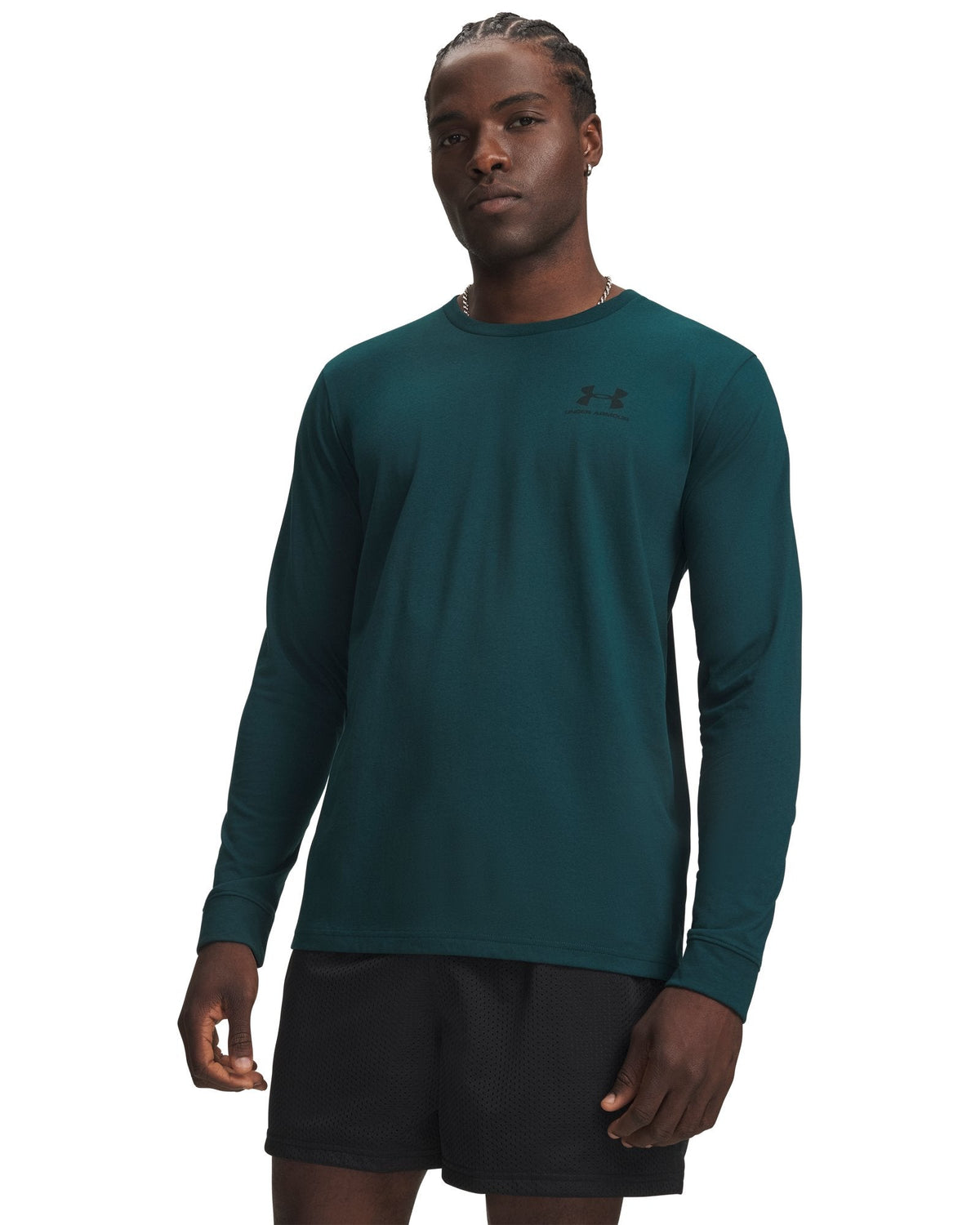 UA Left Chest Men's Long Sleeve - Green