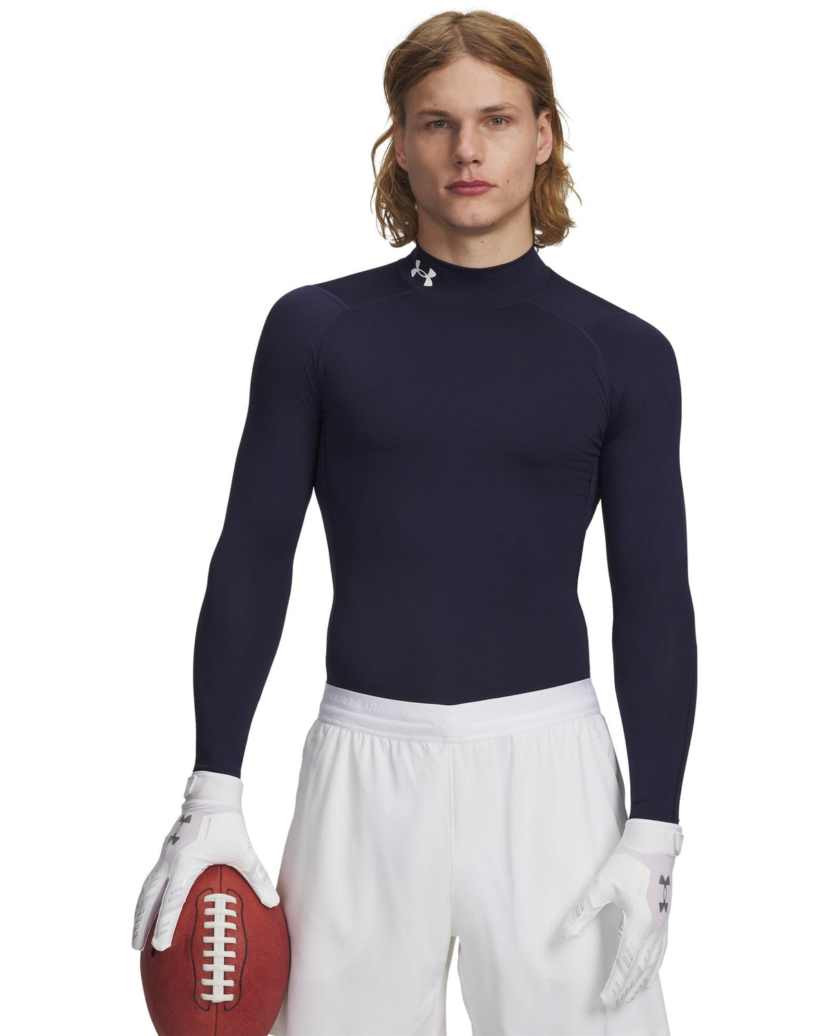 HeatGear® Men's Compression Mock Long Sleeve - Blue