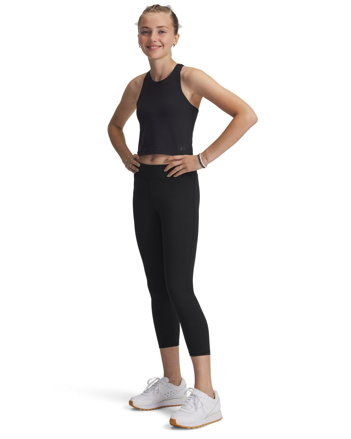 UA Motion Girls' Crop - Black