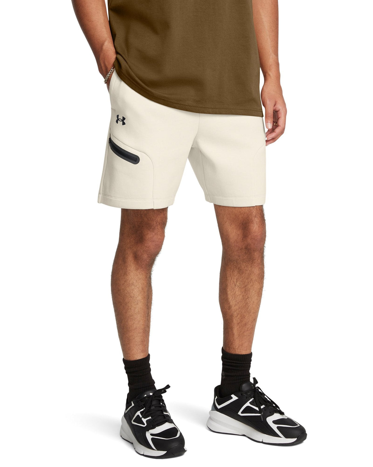 UA Unstoppable Fleece Men's 7" Shorts - White