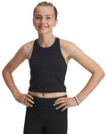 UA Motion Girls' Crop Tank - Black