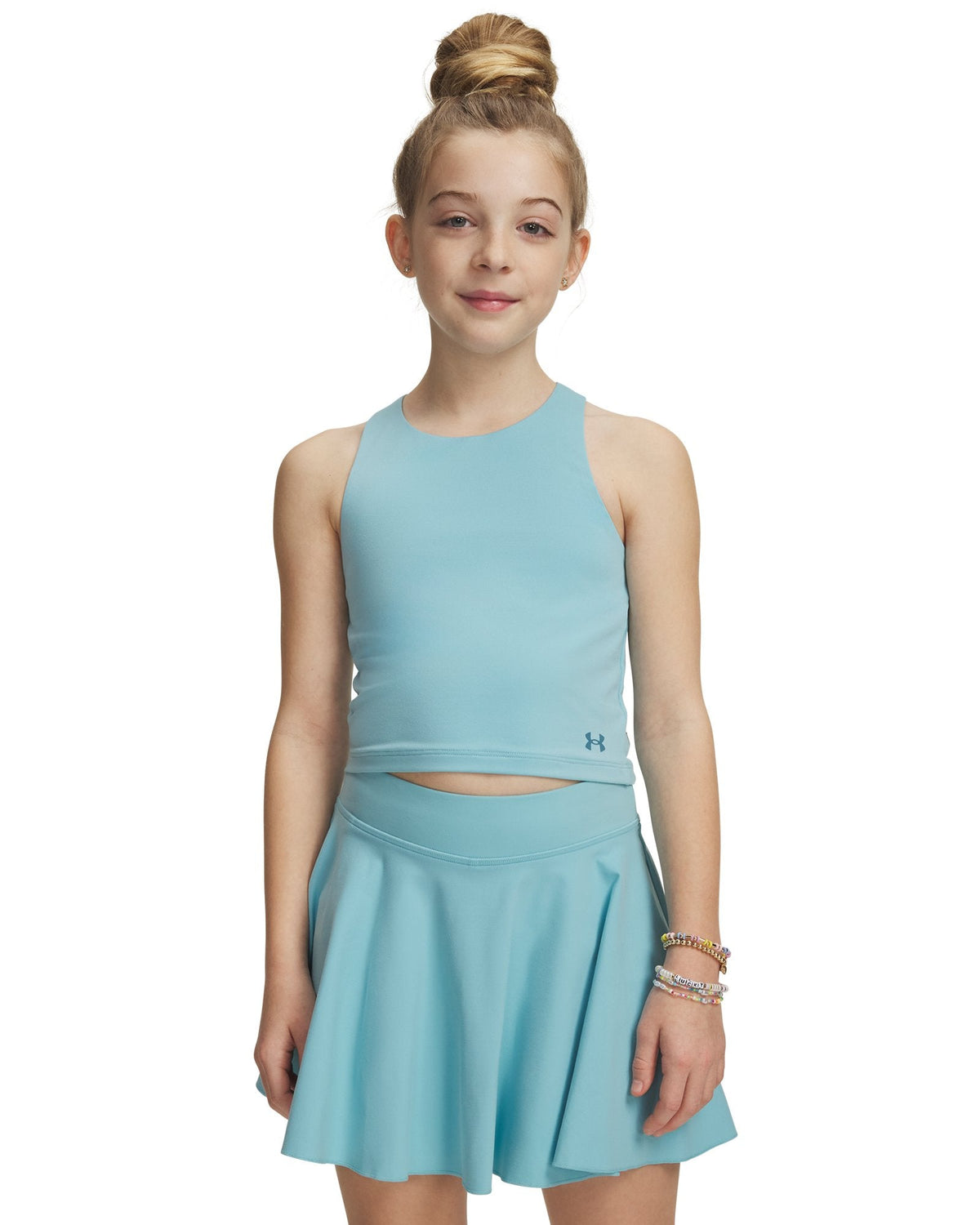 UA Motion Girls' Crop Tank - Blue