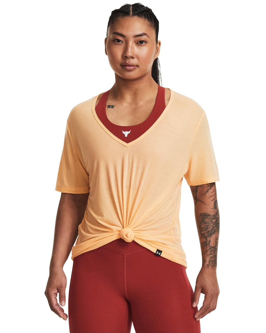 Project Rock Deep V Women's T-Shirt - Yellow