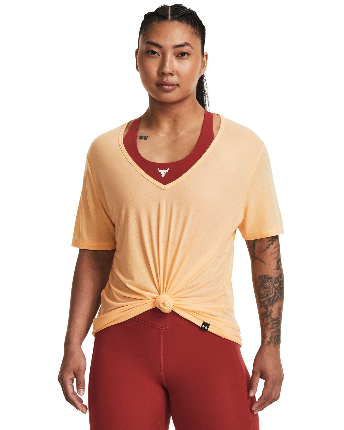 Project Rock Deep V Women's T-Shirt - Yellow