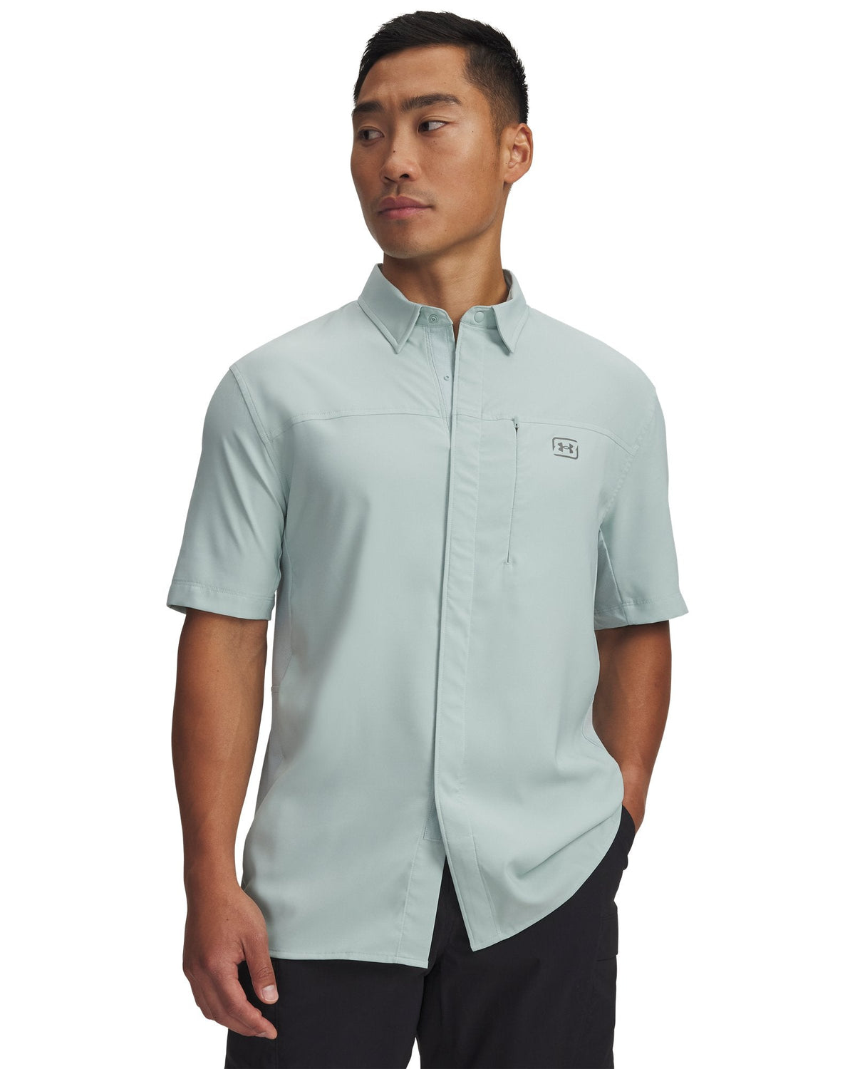 UA Fish Pro Hybrid Woven Men's Short Sleeve - Blue
