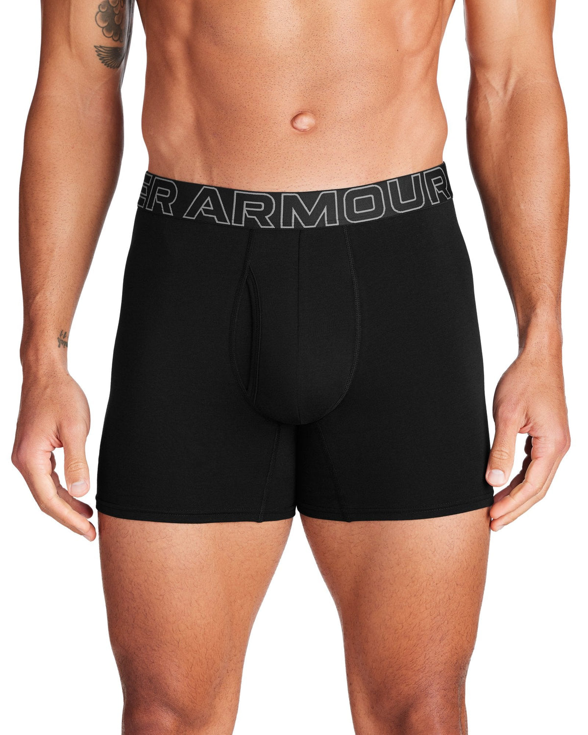 UA Performance Cotton Men's 6" 3-Pack Boxerjock® - Black