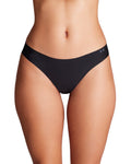 UA Pure Stretch Women's 3-Pack No Show Thong - Black