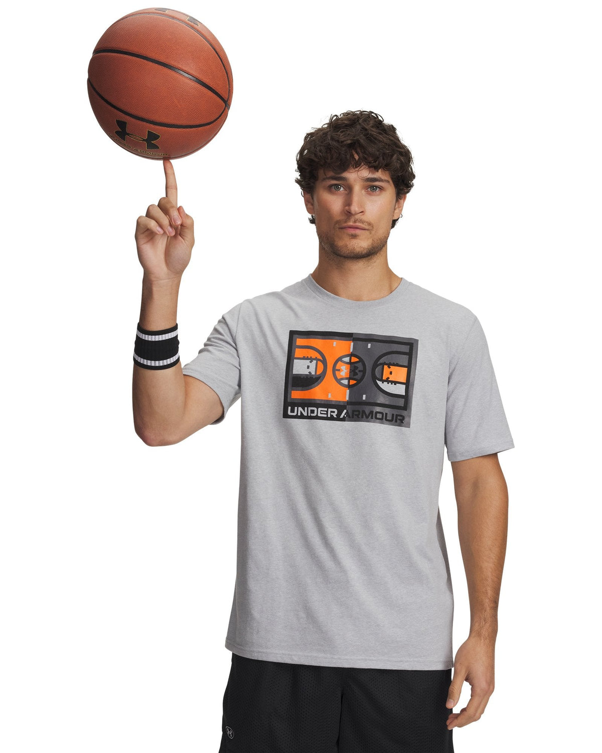 UA Basketball Icon Men's Short Sleeve - Gray