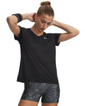 UA Tech™ Women's V-Neck Short Sleeve - Black