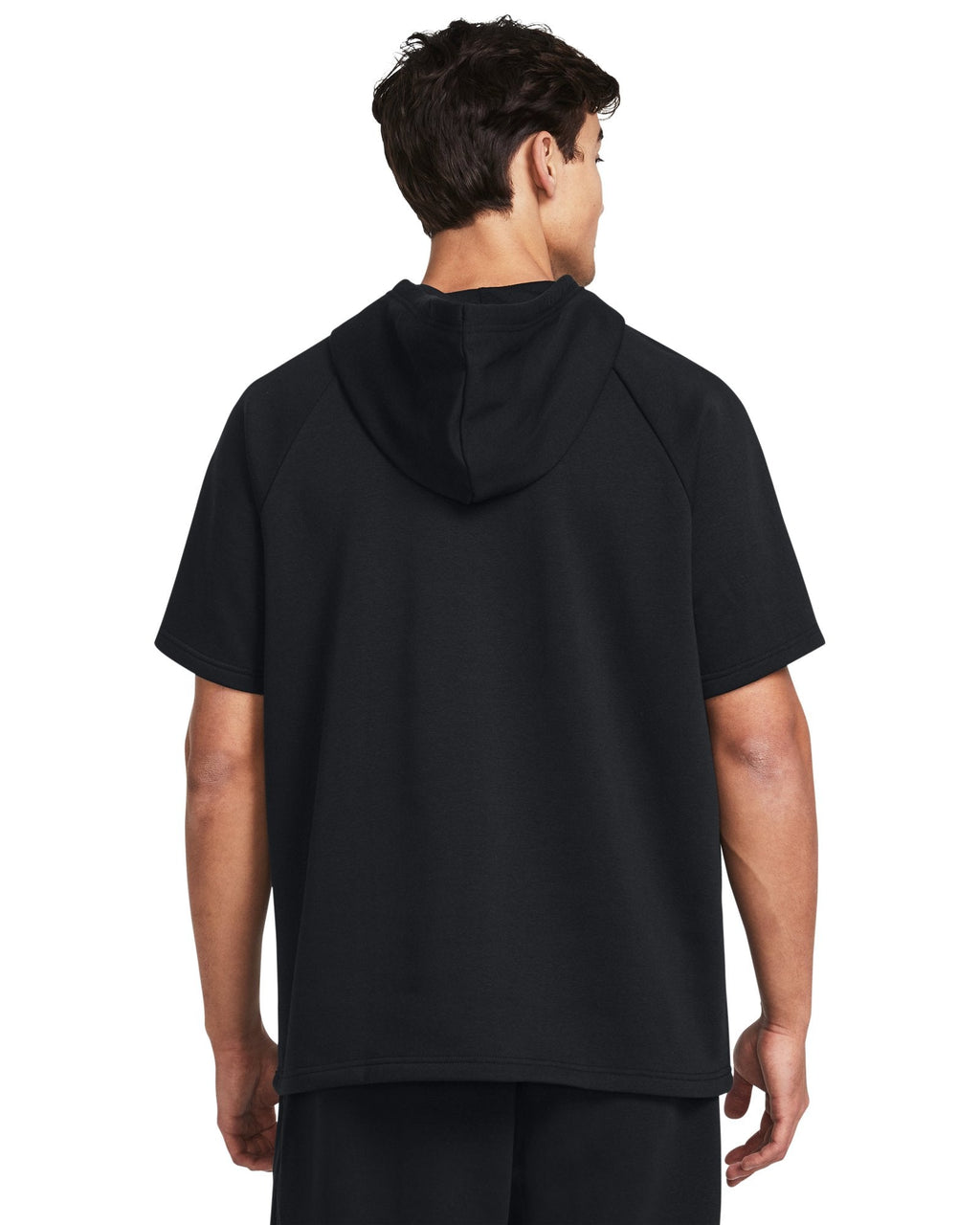 UA Rival Fleece Men's Short Sleeve Hoodie - Black