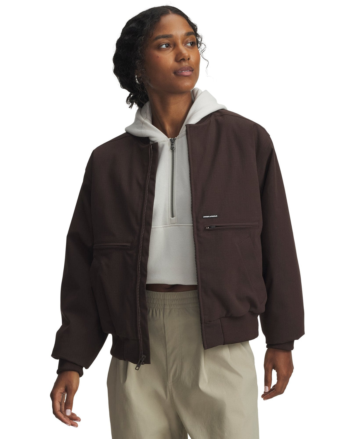 UA Expanse Fleece-Lined Women's Bomber Jacket - Brown