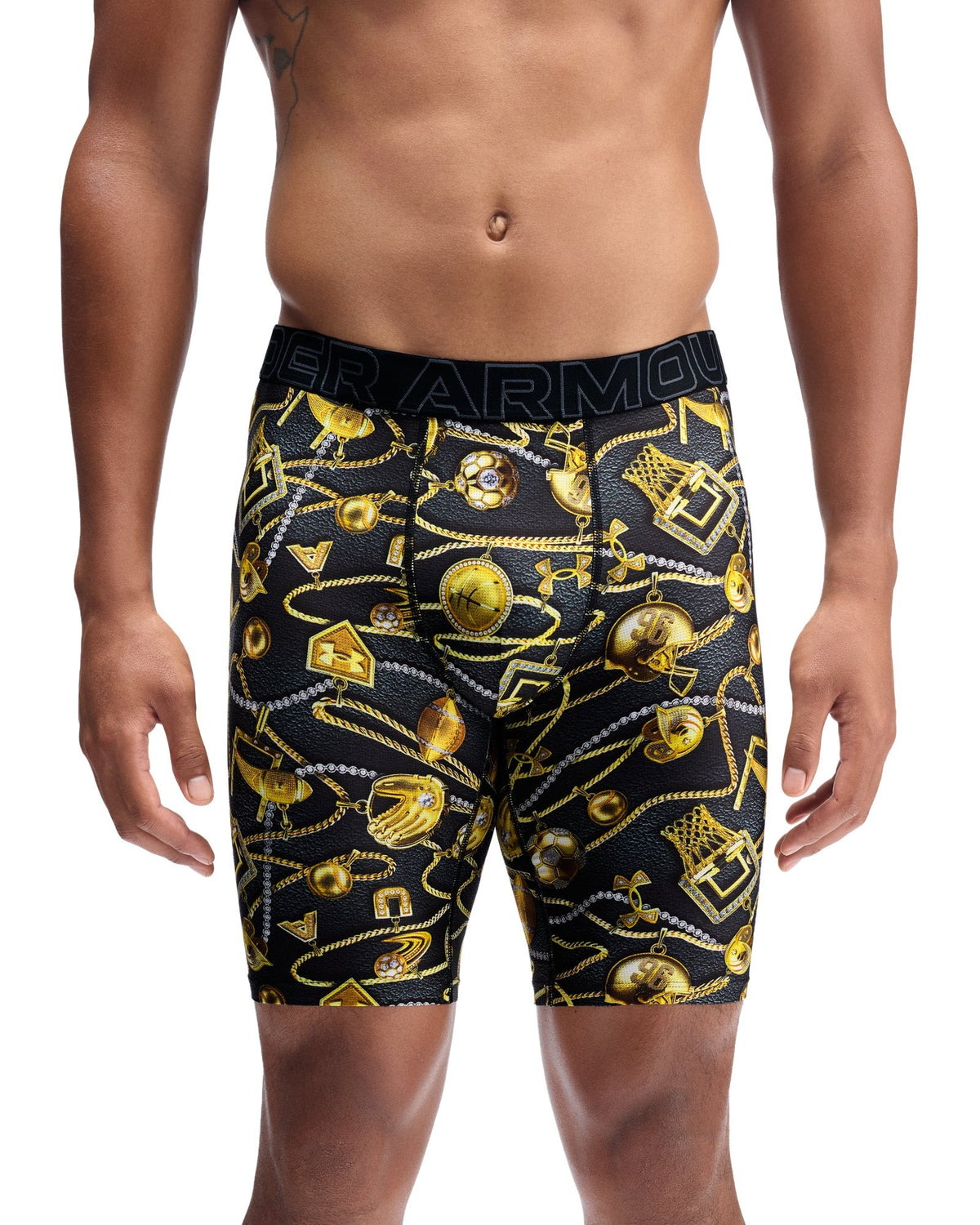 UA Performance Tech Mesh Graphic Men's 9" Boxerjock® - Black