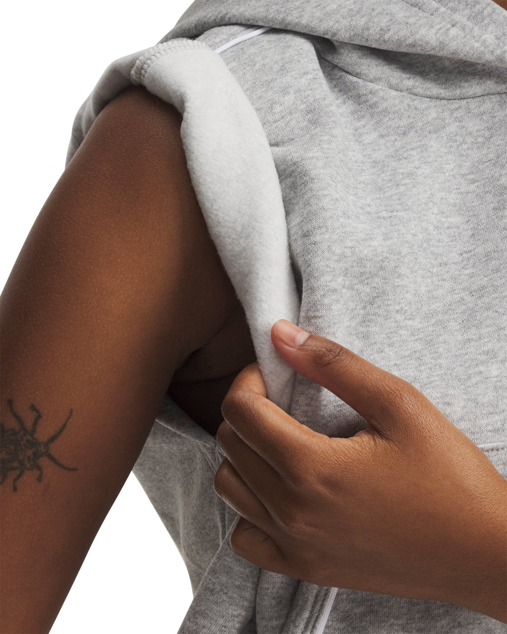 UA Rival Fleece Piped Women's Sleeveless Hoodie - Gray