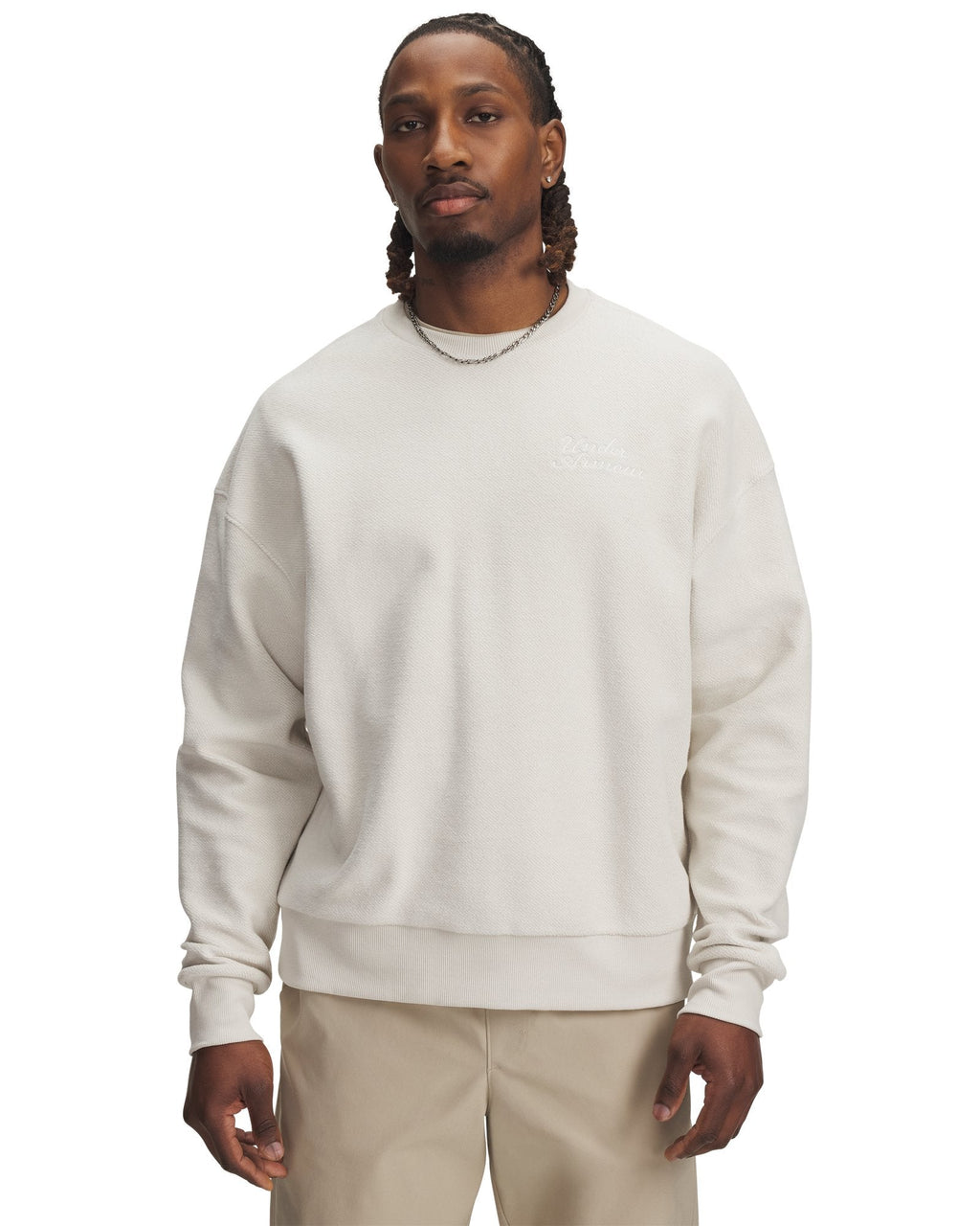 UA Icon Rev Terry Men's Crew - White