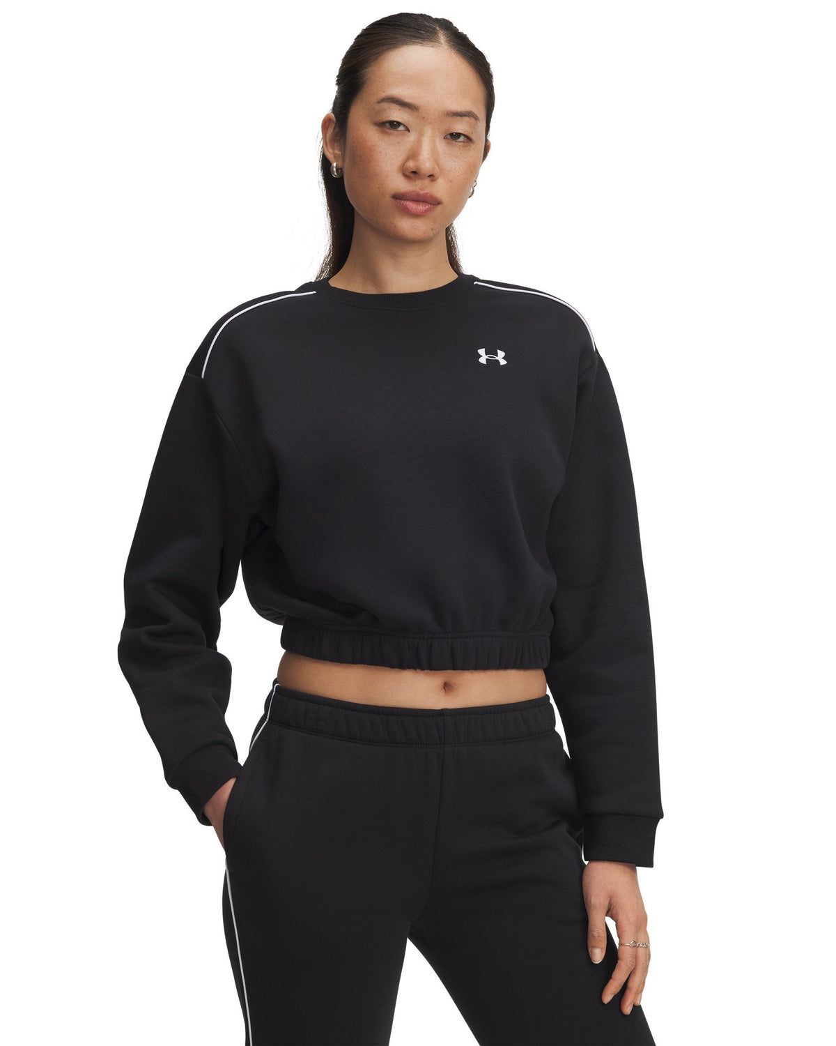 UA Rival Fleece Piped Women's Crew - Gray