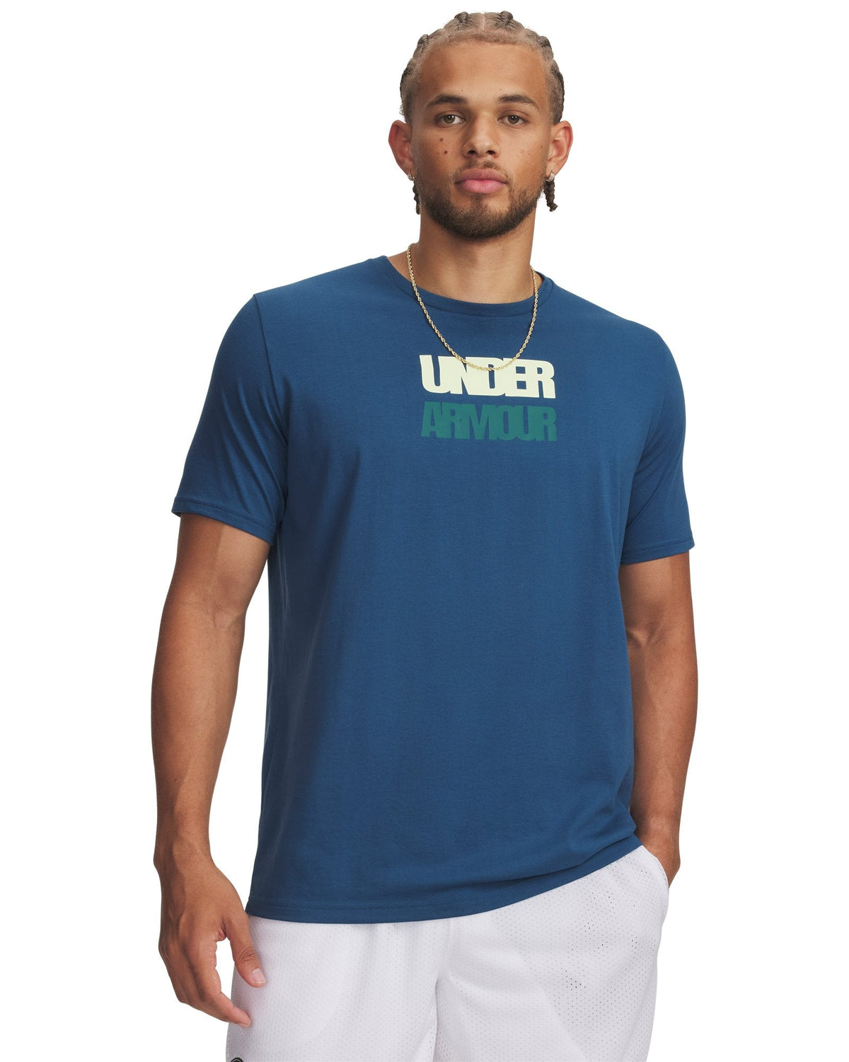 UA Block Logo Men's Short Sleeve - Blue