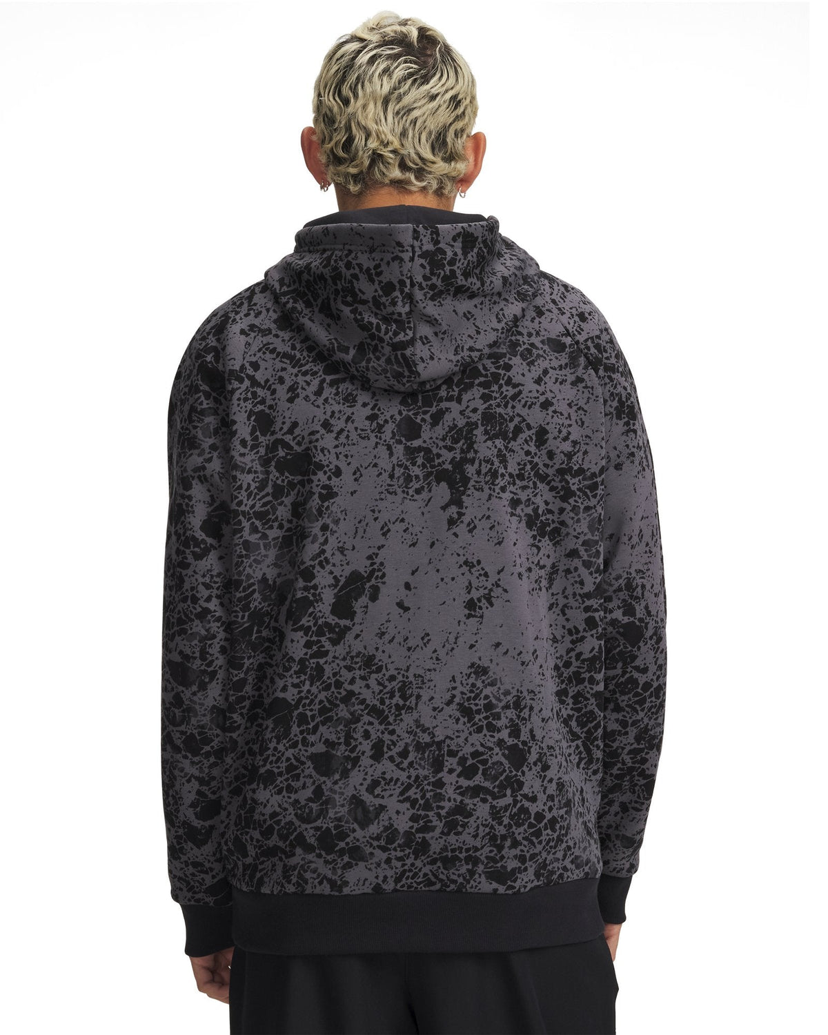 UA Rival Fleece Printed Men's Hoodie - Black