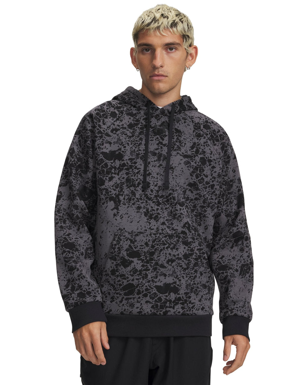 UA Rival Fleece Printed Men's Hoodie - Black