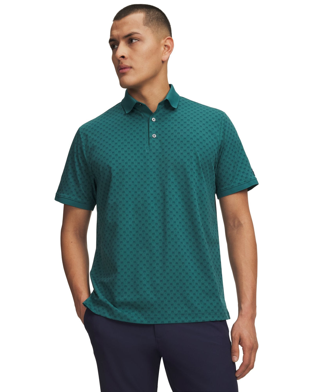 UA ArmourDry Print Rib Men's Polo - Green