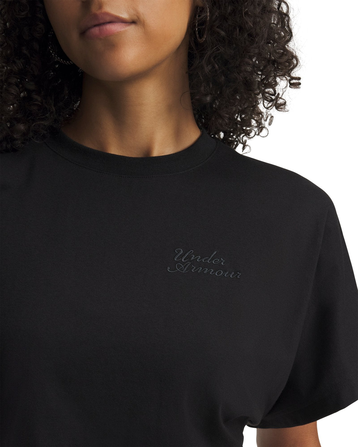 UA Cropped Script Women's Short Sleeve - Black