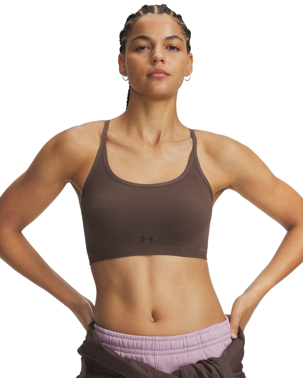 UA Seamless Cotton Low Women's Sports Bra - Brown