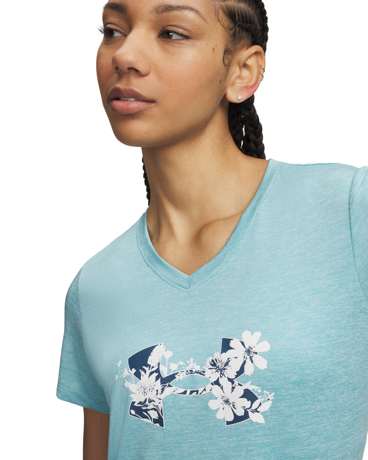 UA Tech™ Twist Graphic Women's V-Neck Short Sleeve - Blue