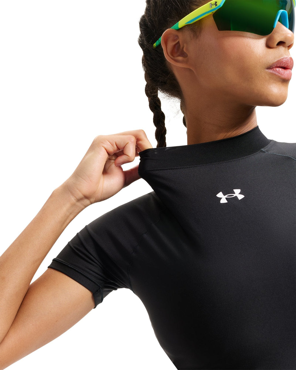 HeatGear® Women's Crop Mock Short Sleeve - Black