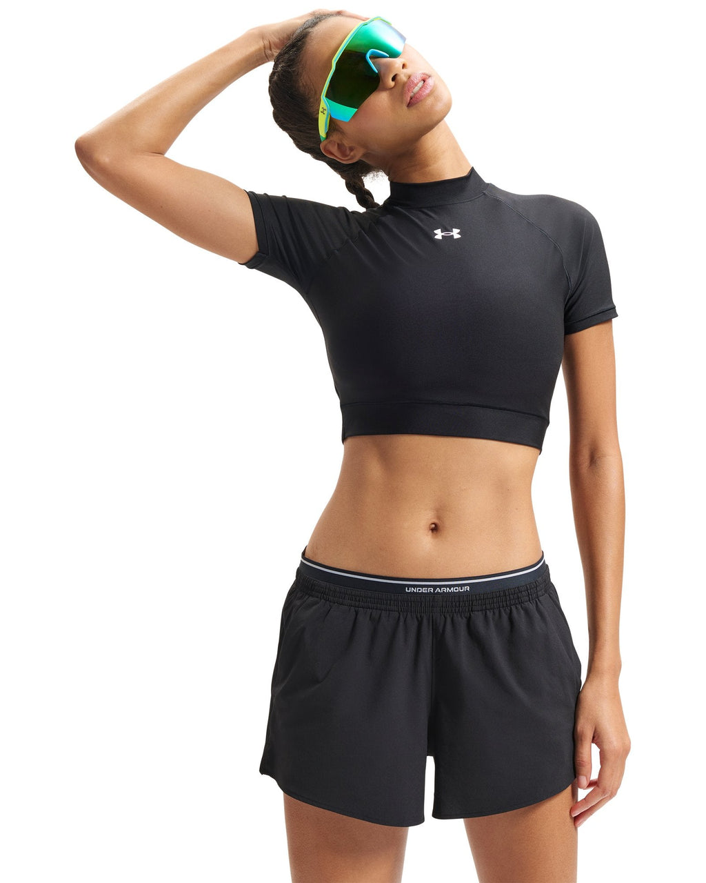 HeatGear® Women's Crop Mock Short Sleeve - Black