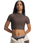 HeatGear® Women's Crop Mock Short Sleeve - Brown