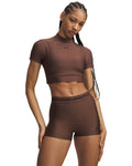HeatGear® Women's Crop Mock Short Sleeve - Brown
