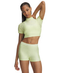 HeatGear® Women's Crop Mock Short Sleeve - Green