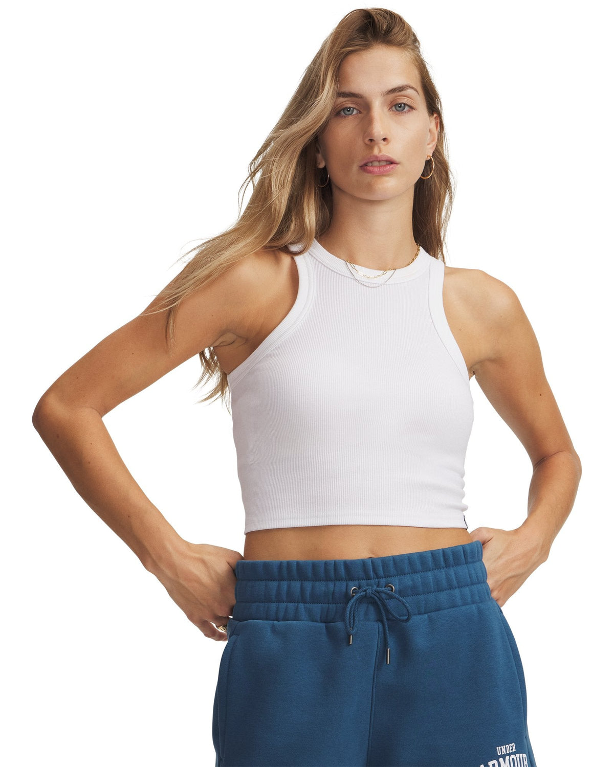 UA Ribbed Women's Tank - White