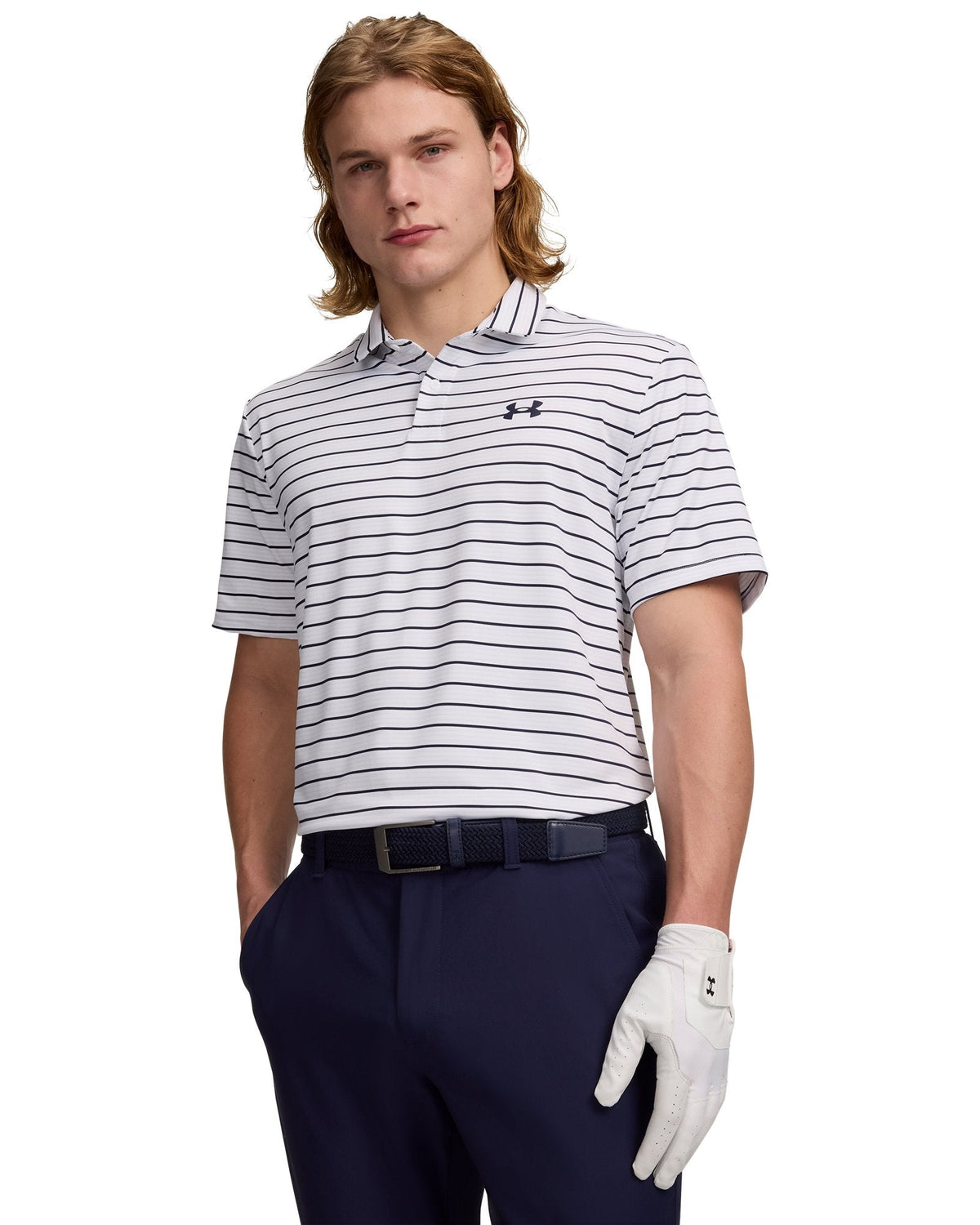 UA Matchplay Stripe Men's Polo - White