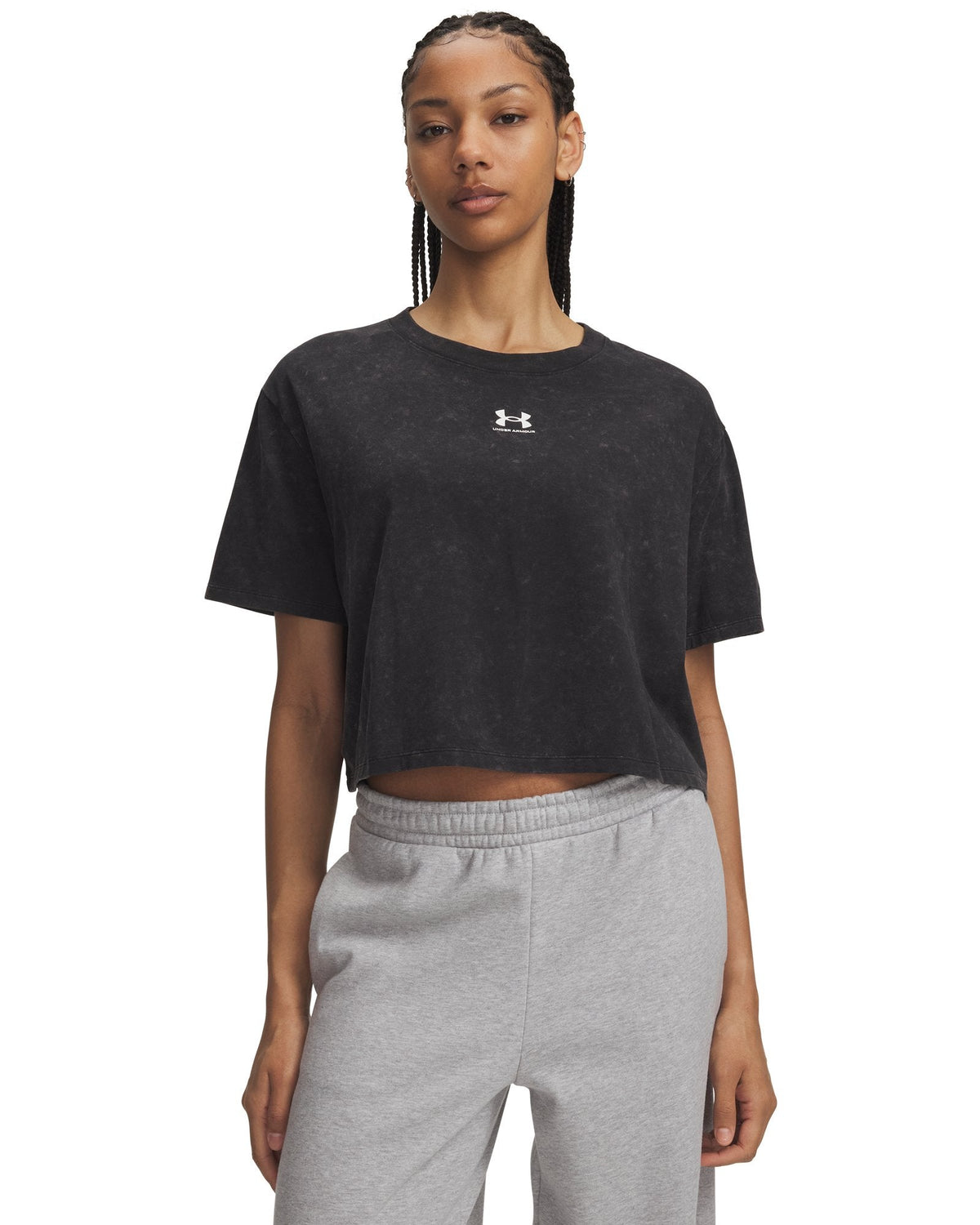 UA Rival Boxy Wash Women's T-Shirt - Black