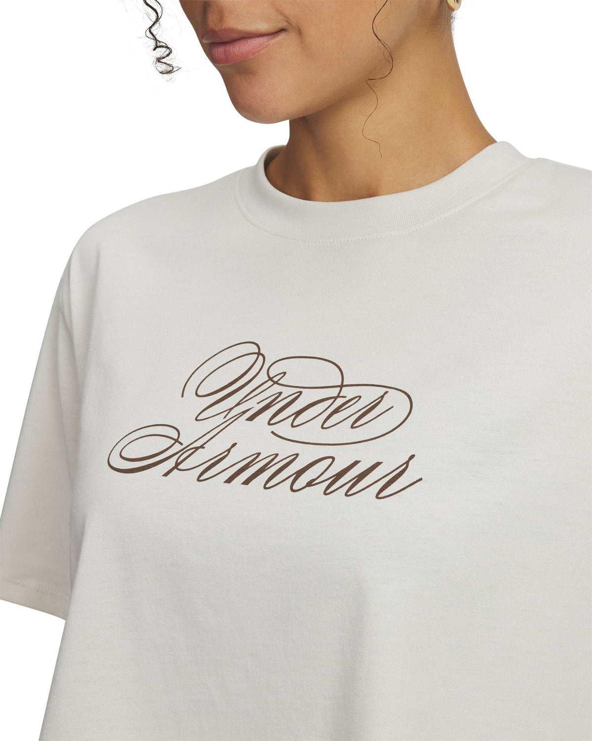 UA Script Heart Women's Crop Short Sleeve - White