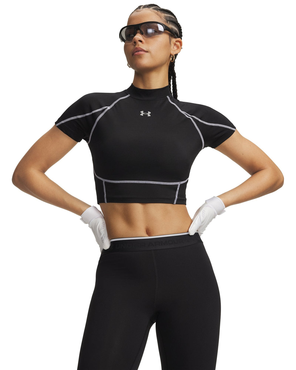 HeatGear® Elite Women's Crop Mock Short Sleeve - Green