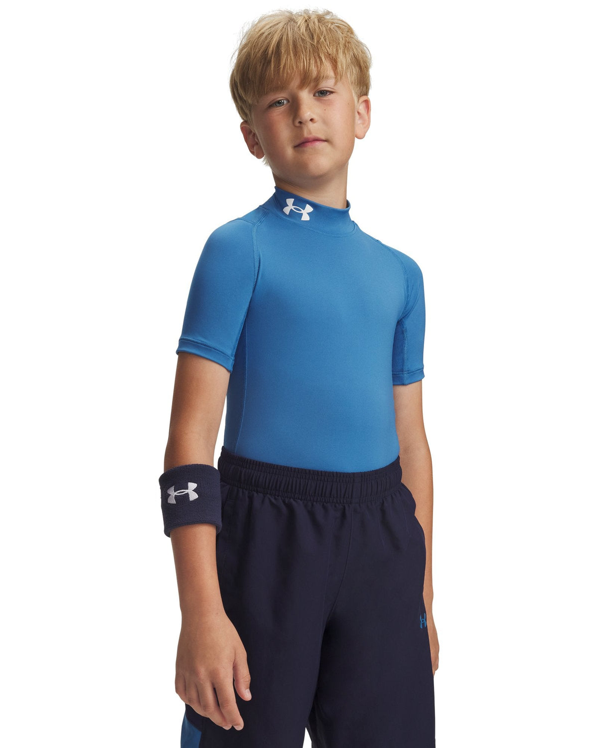 HeatGear® Mock Boys' Short Sleeve - Blue