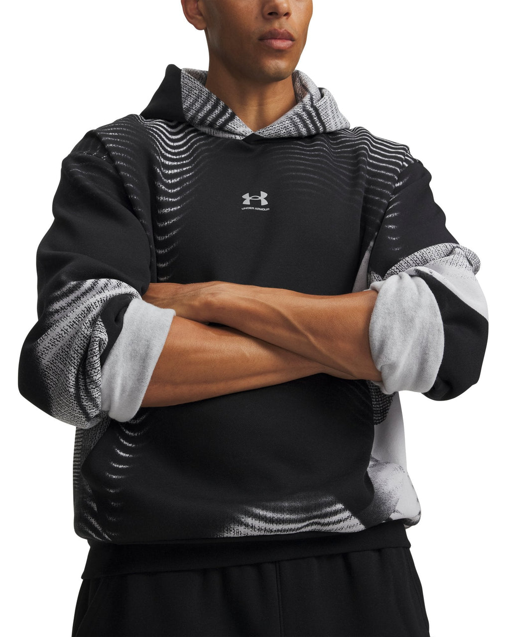 UA Icon Fleece Printed Men's Hoodie - Black