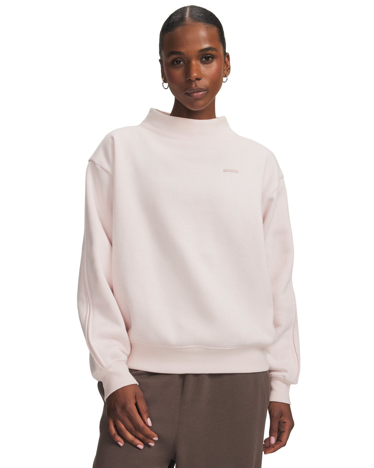 UA Icon Sama Fleece Mock Women's Long Sleeve - Pink