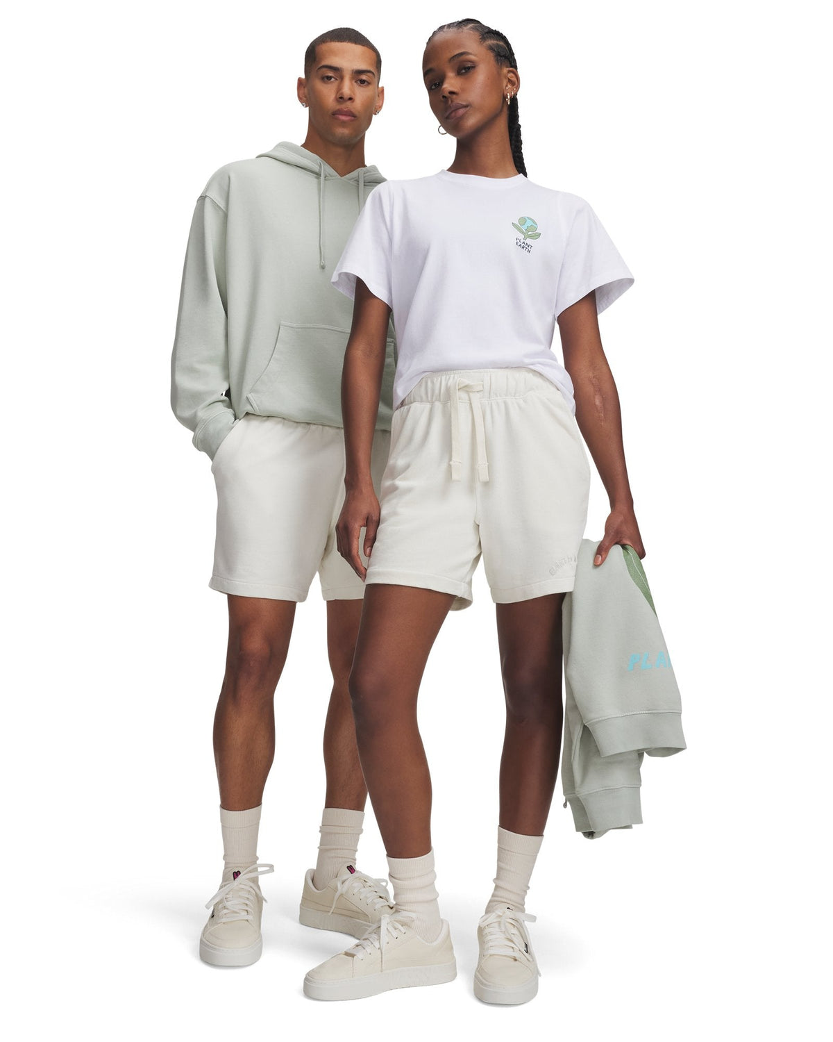 UNLESS Plant Earth Unisex 6" Shorts - White