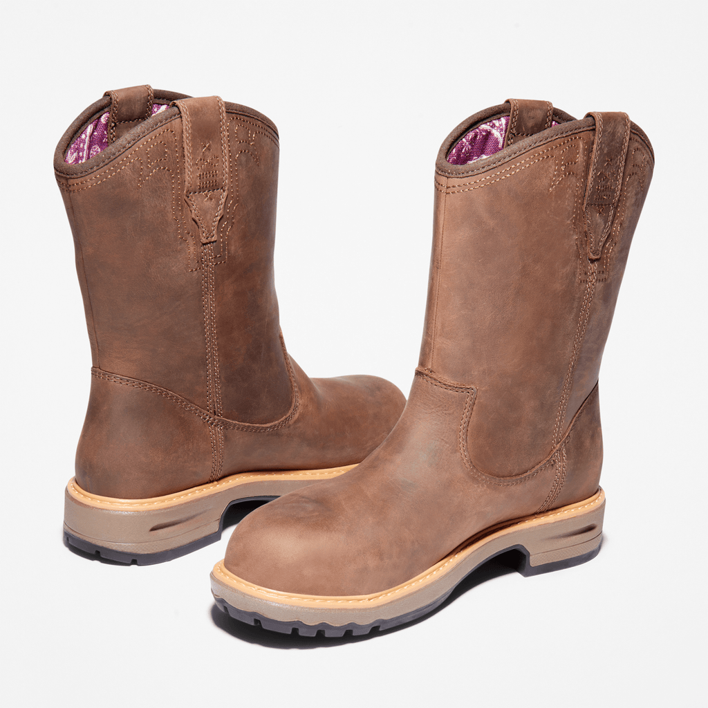 Womens Ashlar Pull On Alloy Toe Waterproof Work Boot TBL Turkish Coffee Brown ALT5