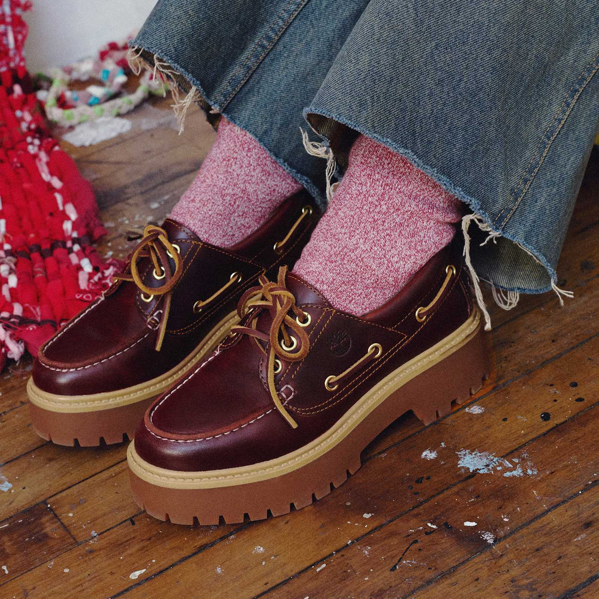 Womens Stone Street Platform Boat Shoe TBL Rootbeer ALTA